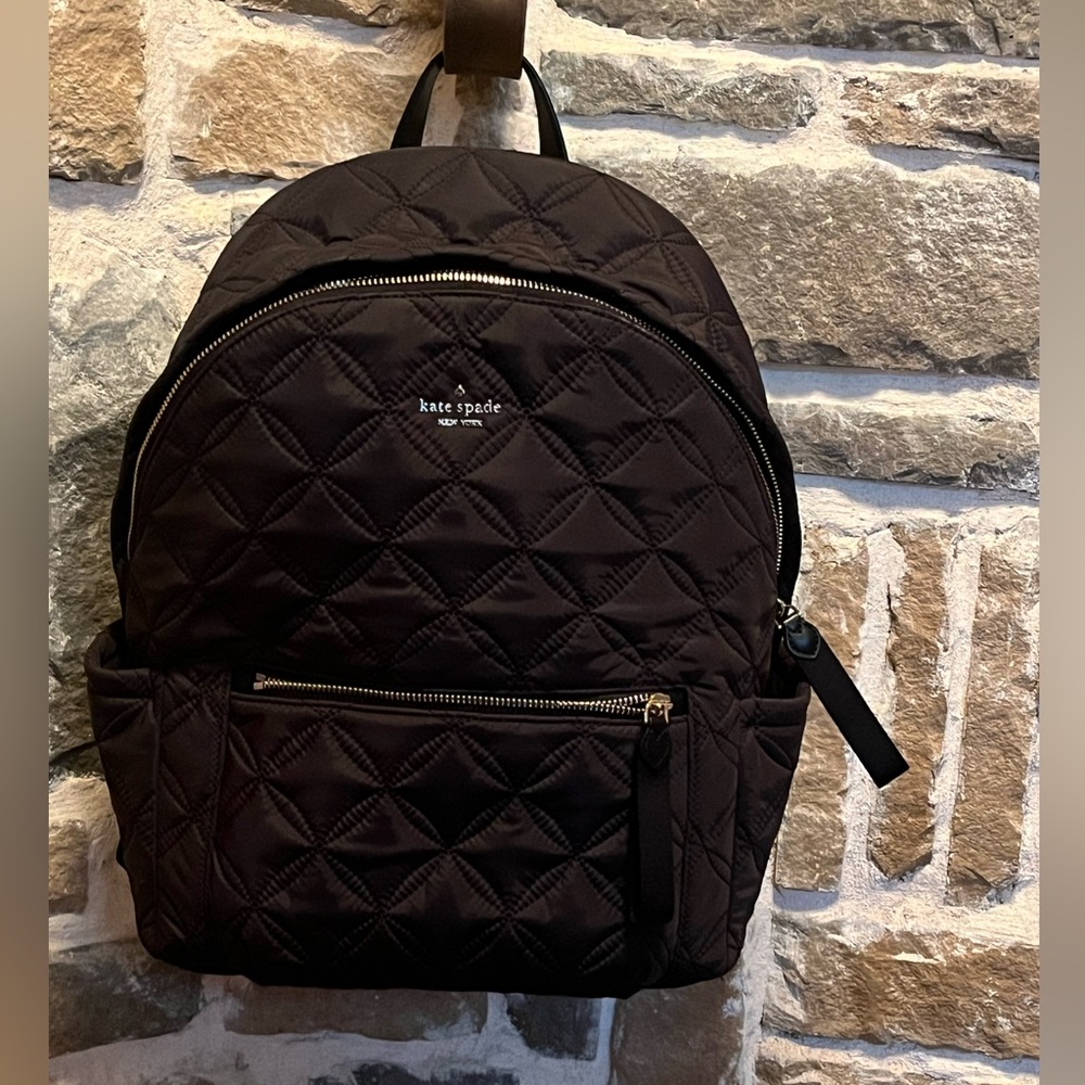 Kate Spade Black Quilted Backpack - Picture 9 of 17